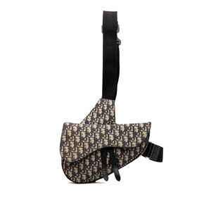Pre-Loved Dior Oblique Canvas Saddle Crossbody
